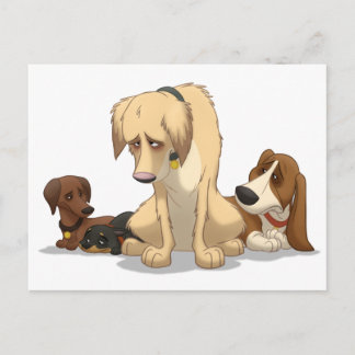 Sad Dogs Postcard