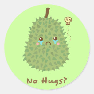 Sad Durian that gets no hugs Classic Round Sticker