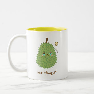 Sad Durian With No Hugs Two-Tone Coffee Mug