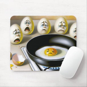 Sad Eggs Watching Egg In Frying Pan Mouse Mat