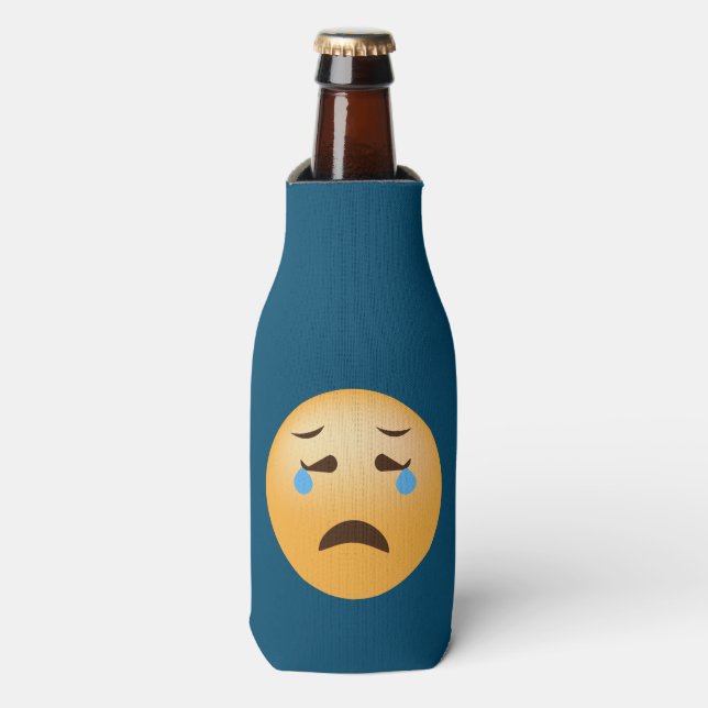 Sad Emoji Bottle Cooler (Bottle Front)