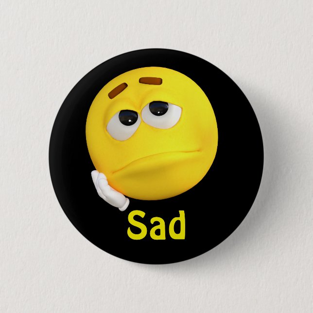 Sad Emoji Emoticon Cartoon Face 6 Cm Round Badge (Front)