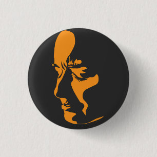 sad face 3 cm round badge