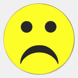 Sad Face Classic Round Sticker