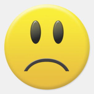 Sad Face Classic Round Sticker