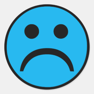 Sad face classic round sticker