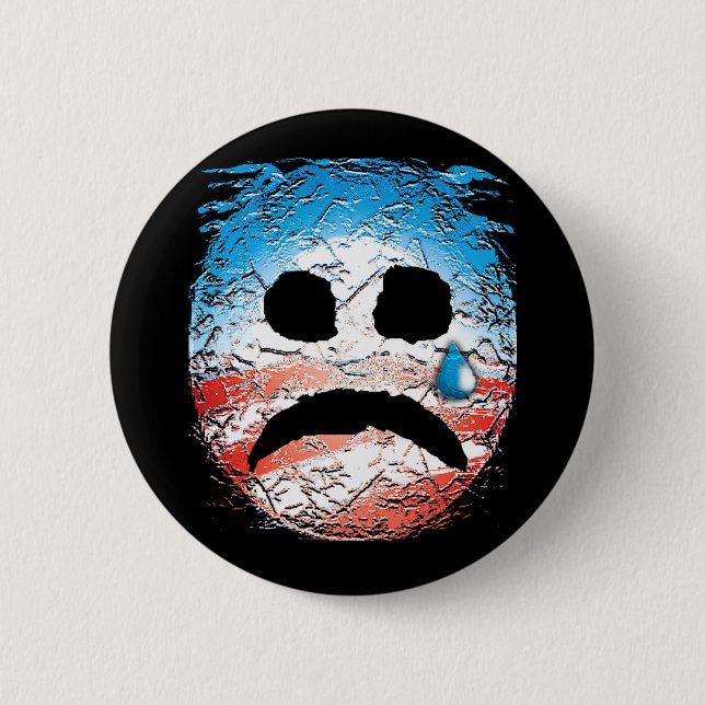 Sad Face Obama Logo 6 Cm Round Badge (Front)