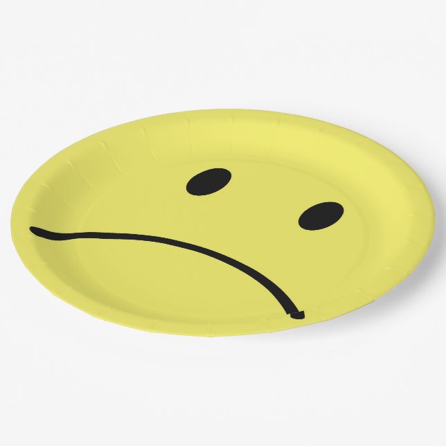 Sad Face Paper Plate (Angled)