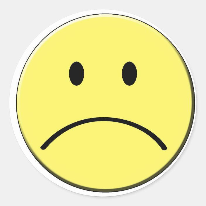 Sad Face Sticker | Zazzle.co.uk