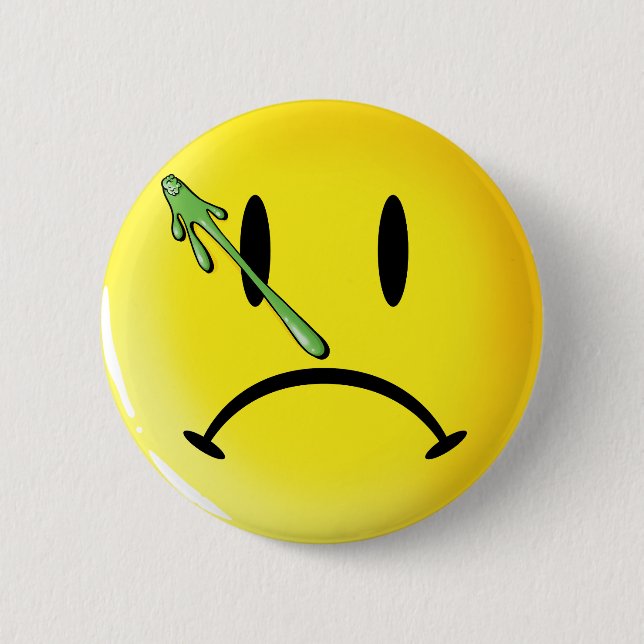 Sad face with Booger Comic Book Logo Parody 6 Cm Round Badge (Front)