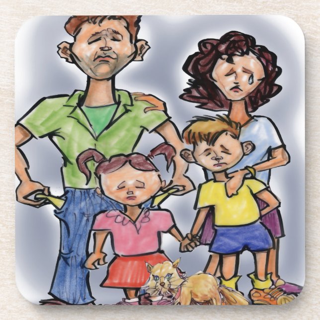 Sad Family Coaster (Front)