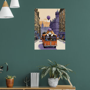 Sad Fat Cat Sentimental Animal Art Poster