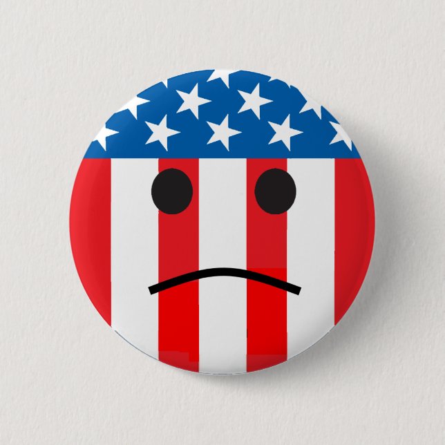 sad flag 6 cm round badge (Front)