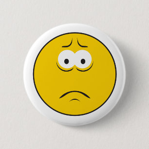 Sad Frowning Face 6 Cm Round Badge