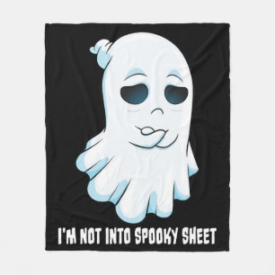 Sad Ghost Halloween Costume I'm Not Into Spooky Sh Fleece Blanket