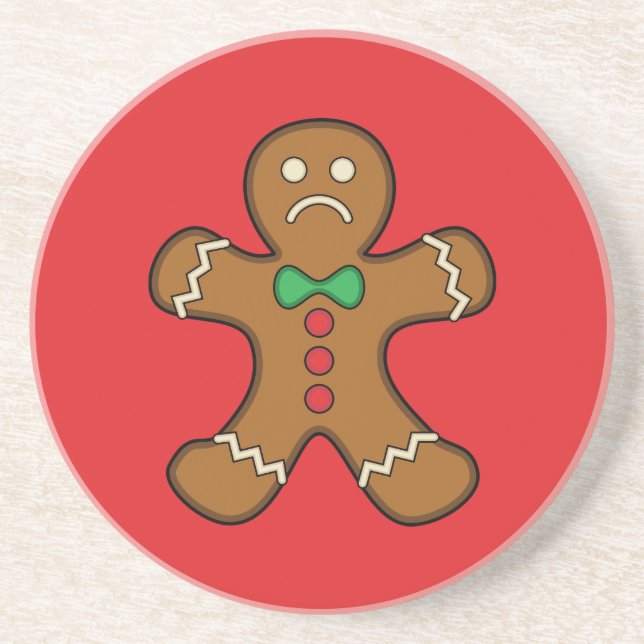 Sad Gingerbread Man Coaster (Front)