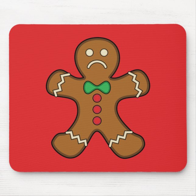 Sad Gingerbread Man Mouse Mat (Front)