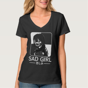 Sad Girl Japanese Anti Social Soft Grunge Emo Goth T-Shirt