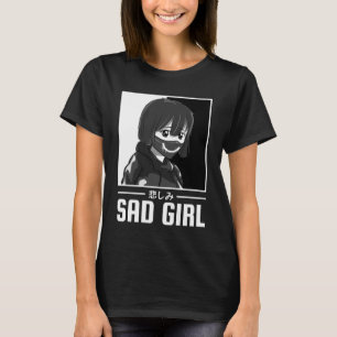 Sad Girl Japanese Anti Social Soft Grunge Emo Goth T-Shirt