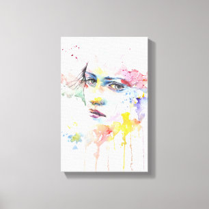 sad girl - painting canvas print