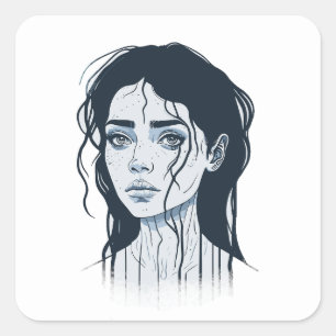 Sad girl sticker
