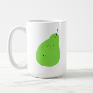Sad Green Pear Minimalist Fruit Gift Coffee Mug