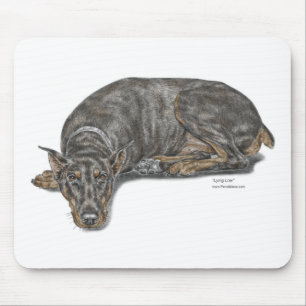 Sad Guilty Looking Doberman Mouse Mat