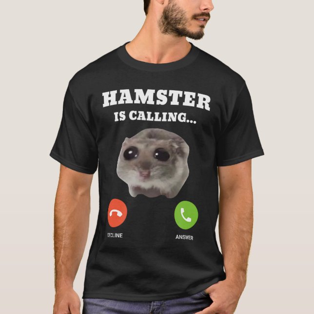 Sad Hamster Meme is Calling retro friends friend T-Shirt (Front)