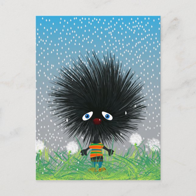 sad hedgehog postcard (Front)