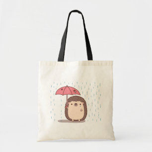 Sad Hedgehog With Torn Umbrella tote bag