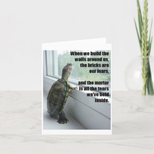 Sad Hipster Turtle greeting card