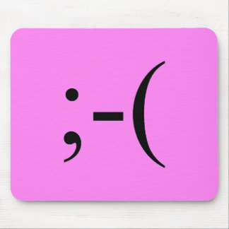 Sad Hot Pink Emoji by Janz Mouse Mat