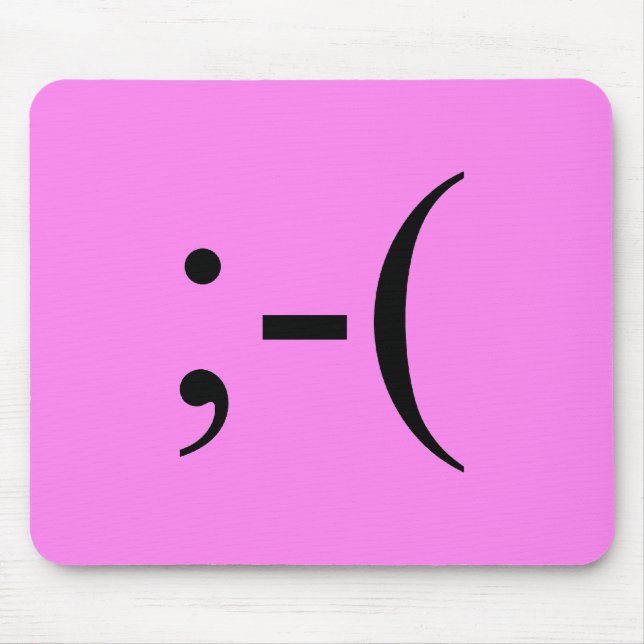 Sad Hot Pink Emoji by Janz Mouse Mat (Front)