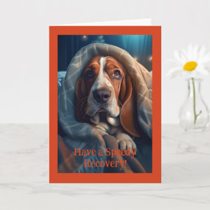 Sad Hound Get Well, 5" x 7" Folded Greeting Card