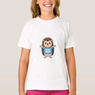 Sad Hugging Hedgehog Blue Shirt Kids