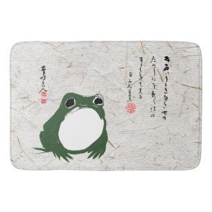 Sad Japanese Frog Toad 19th Century  Bath Mat