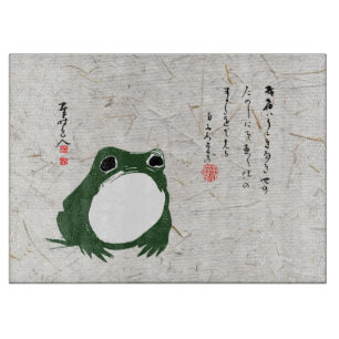 Sad Japanese Frog Toad 19th Century Cutting Board