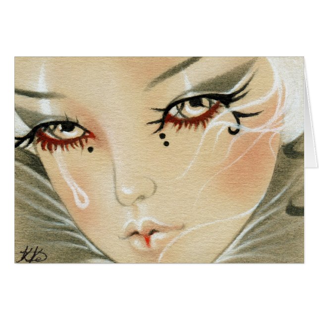 Sad Jester Teardrop Card (Front Horizontal)