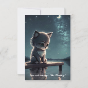 Sad Kitten Thank You Card