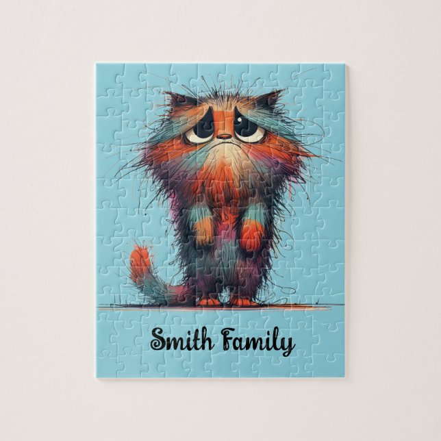 Sad Kitty Personalised Puzzle (Vertical)