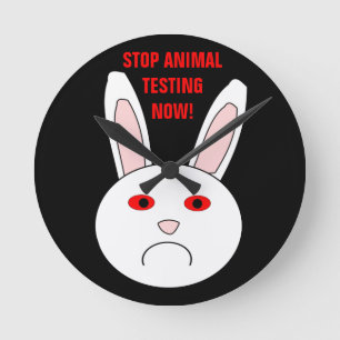 Sad Lab Rabbit Animal Testing Wall Clock