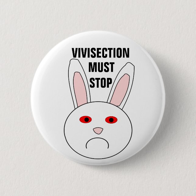 Sad Lab Rabbit Button (Front)