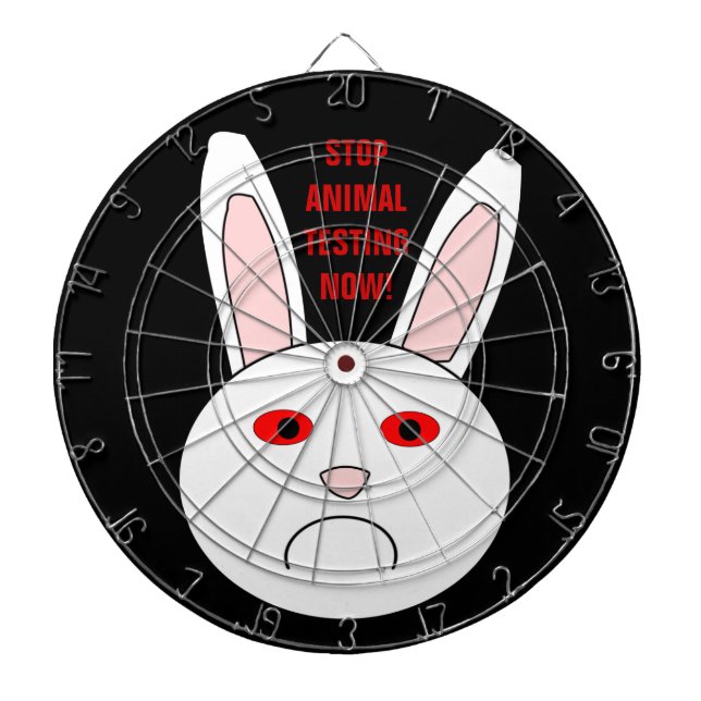 Sad Lab Rabbit Dartboard (Front)