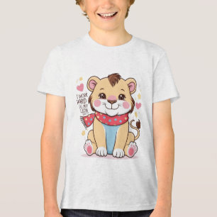 Sad Lion Cub – Soft Pastel Crying Lion T-Shirt Tri-Blend Shirt