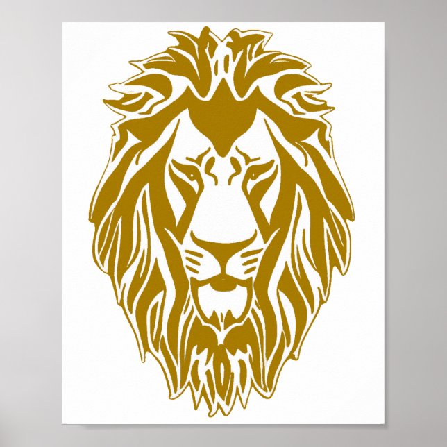 Sad lion golden head regal sign (Front)