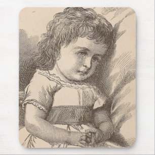 Sad Little Girl Mouse Mat