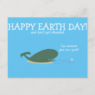 Sad little whale quote question funny animals postcard