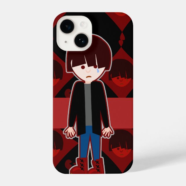 Sad Lonely Emo Boy iPhone Case (Back)