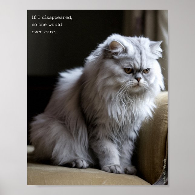 Sad & Lonely Pets Poster Print:  If I Disappeared (Front)