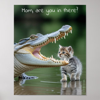 Sad Lonely Pets Poster Print: Mum Are You in There